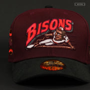 BUFFALO BISONS SLIDING BISON INTENSE MAROON AND INFRARED BLISS NEW ERA FITTED CAP