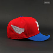 MILWAUKEE BREWERS WING CAP SCARLET BLUE SAPPHIRE NEW ERA FITTED CAP