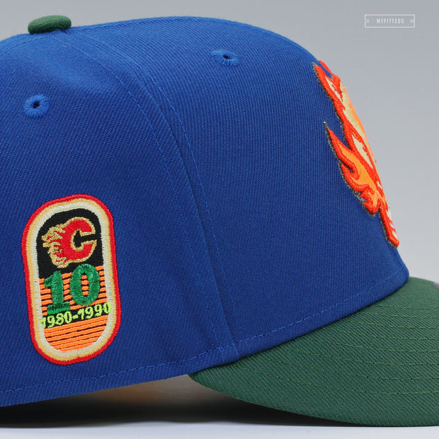 CALGARY FLAMES 10TH AND 20TH ANNIVERSARY PONYTA INSPIRED NEW ERA FITTED CAP