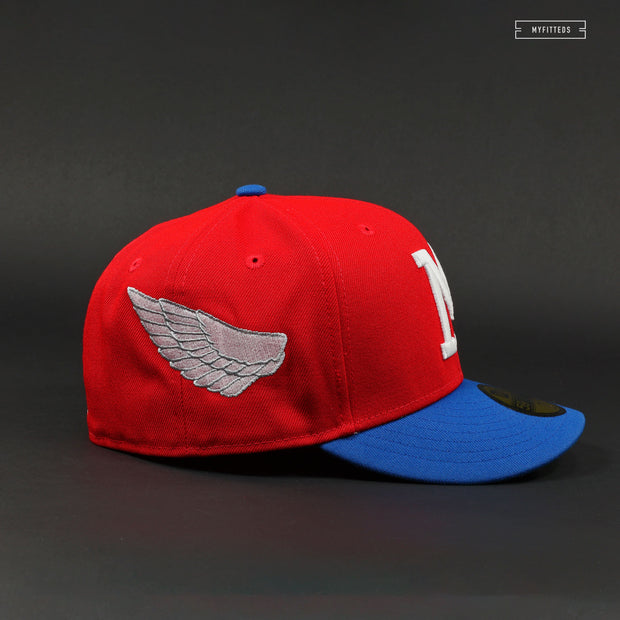 MILWAUKEE BREWERS WING CAP SCARLET BLUE SAPPHIRE NEW ERA FITTED CAP