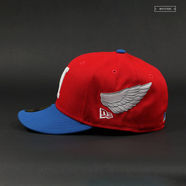 MILWAUKEE BREWERS WING CAP SCARLET BLUE SAPPHIRE NEW ERA FITTED CAP