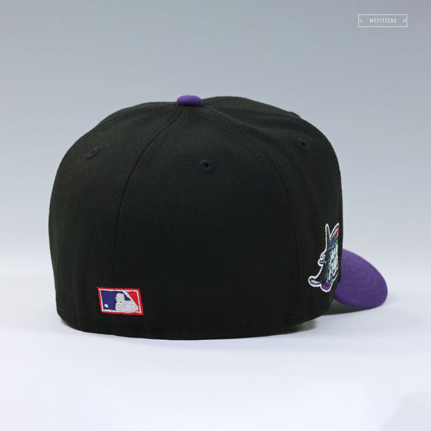 TAMPA BAY DEVIL RAYS RETRO STRIPED SWEATBAND NEW ERA FITTED CAP
