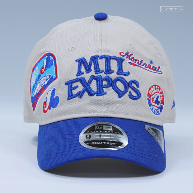 MONTREAL EXPOS GOOD RETRO COLLAGE 9FIFTY RETRO CROWN NEW ERA SNAPBACK HAT
