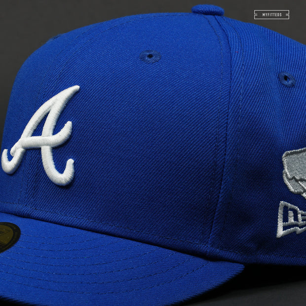 ATLANTA BRAVES WING CAP BLUE SAPPHIRE NEW ERA FITTED CAP