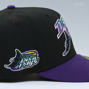 TAMPA BAY DEVIL RAYS RETRO STRIPED SWEATBAND NEW ERA FITTED CAP