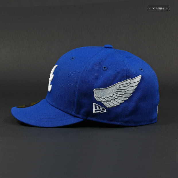 ATLANTA BRAVES WING CAP BLUE SAPPHIRE NEW ERA FITTED CAP