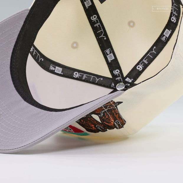 SAN ANTONIO SPURS COWBOY BOOTS OFF WHITE 9FIFTY A-FRAME NEW ERA SNAPBACK HAT
