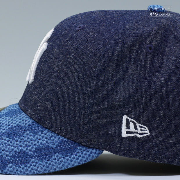 NEW YORK YANKEES 1998 WORLD SERIES WOVEN WASHI SASHIKO DENIM ELITE SERIES NEW ERA FITTED CAP