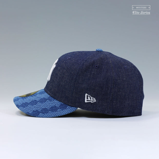 NEW YORK YANKEES 1998 WORLD SERIES WOVEN WASHI SASHIKO DENIM ELITE SERIES NEW ERA FITTED CAP