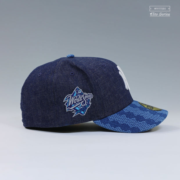 NEW YORK YANKEES 1998 WORLD SERIES WOVEN WASHI SASHIKO DENIM ELITE SERIES NEW ERA FITTED CAP