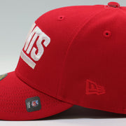 NEW YORK GIANTS 100 SEASONS IRIDESCENT WORDMARK RADIANT RED NEW ERA FITTED CAP