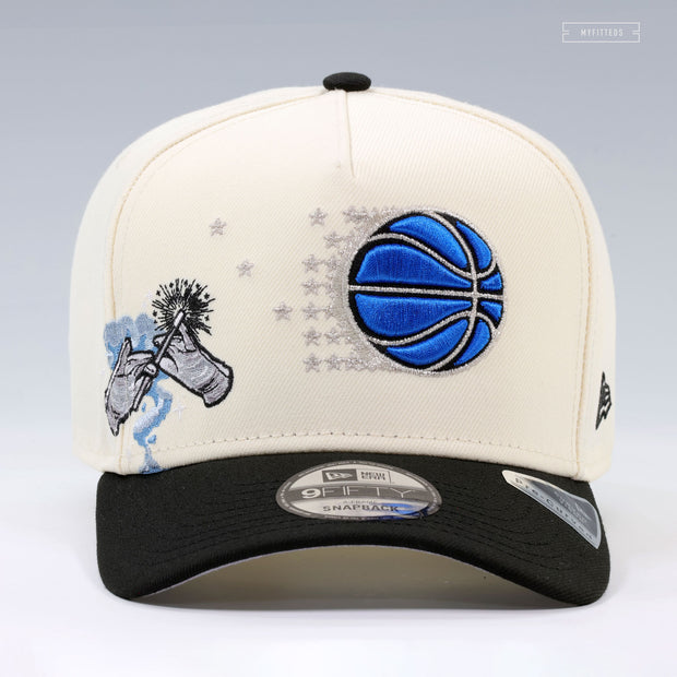 ORLANDO MAGIC NBA HARDWOOD CLASSICS OFF WHITE 9FIFTY A-FRAME NEW ERA SNAPBACK