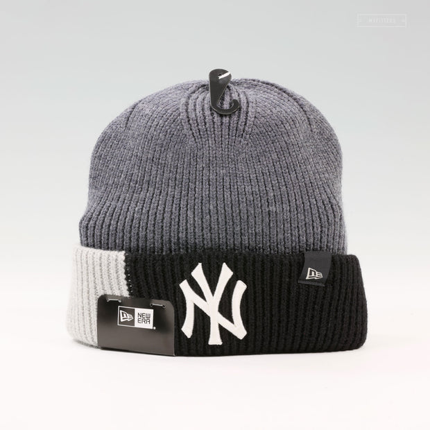 NEW YORK YANKEES BLOCK KNIT MERINO WOOL CUFFED SKULLY WINTER HAT