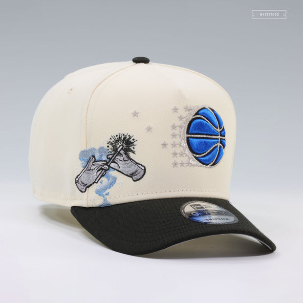 ORLANDO MAGIC NBA HARDWOOD CLASSICS OFF WHITE 9FIFTY A-FRAME NEW ERA SNAPBACK