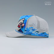CLEARWATER THRESHERS JAWS UNIVERSAL STUDIOS INSPIRED TRUCKER MESH ELITE SERIES A-FRAME NEW ERA CAP