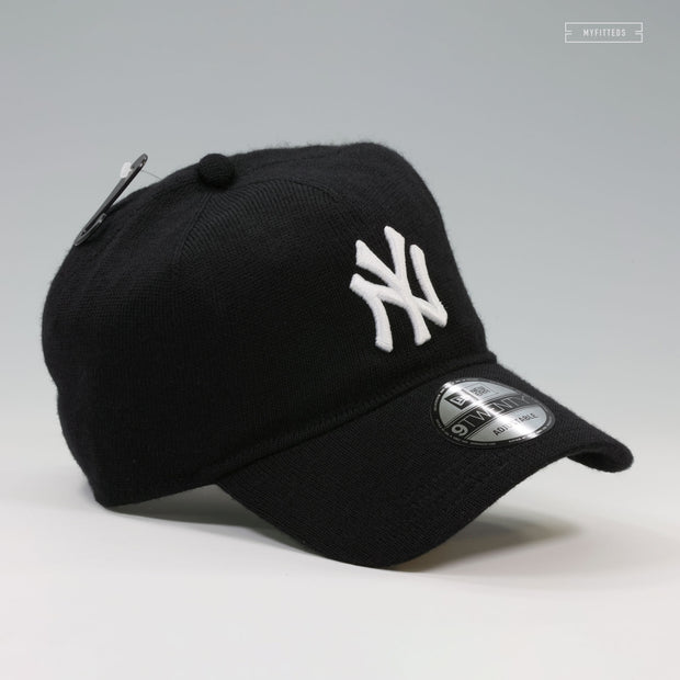 NEW YORK YANKEES MERINO WOOL KNITTED 9TWENTY UNSTRUCTURED NEW ERA STRAPBACK HAT