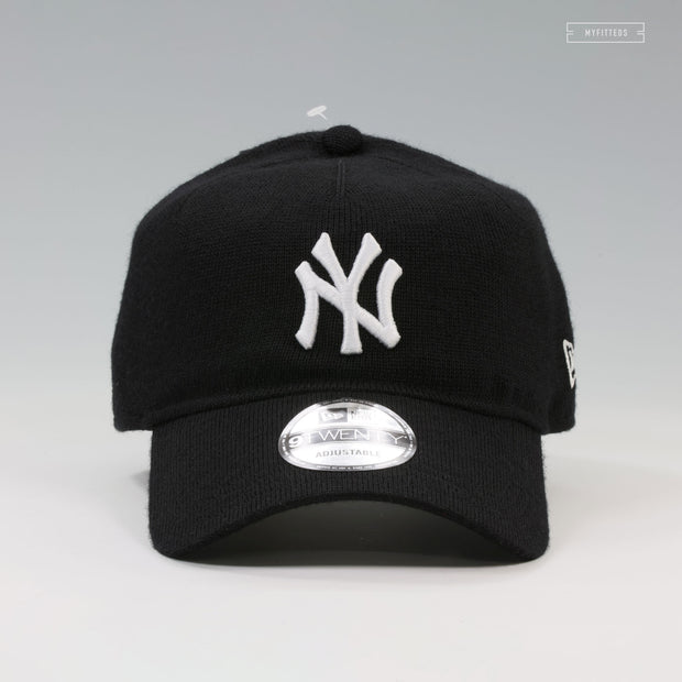 NEW YORK YANKEES MERINO WOOL KNITTED 9TWENTY UNSTRUCTURED NEW ERA STRAPBACK HAT