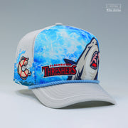 CLEARWATER THRESHERS JAWS UNIVERSAL STUDIOS INSPIRED TRUCKER MESH ELITE SERIES A-FRAME NEW ERA CAP