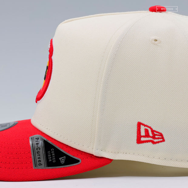 HOUSTON ROCKETS NBA HARDWOOD CLASSICS OFF WHITE 9FIFTY A-FRAME NEW ERA SNAPBACK