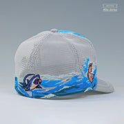 CLEARWATER THRESHERS JAWS UNIVERSAL STUDIOS INSPIRED TRUCKER MESH ELITE SERIES A-FRAME NEW ERA CAP