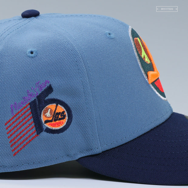 WINNIPEG JETS 15TH ANNIVERSARY ATLANTA THRASHERS COLORS NEW ERA FITTED CAP