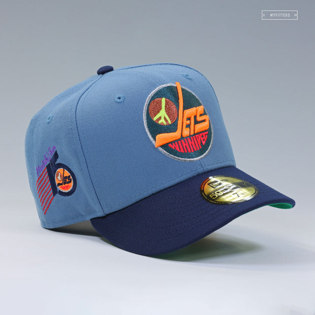 WINNIPEG JETS 15TH ANNIVERSARY ATLANTA THRASHERS COLORS NEW ERA FITTED CAP