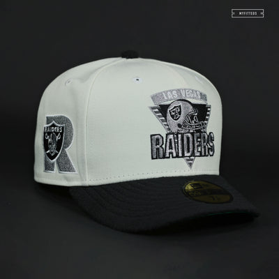 LAS VEGAS RAIDERS '90'S HELMET LOGO OFF WHITE NEW ERA FITTED CAP