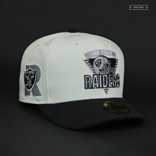 LAS VEGAS RAIDERS '90'S HELMET LOGO OFF WHITE NEW ERA FITTED CAP