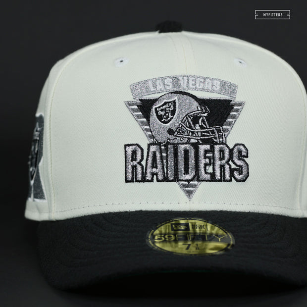LAS VEGAS RAIDERS '90'S HELMET LOGO OFF WHITE NEW ERA FITTED CAP