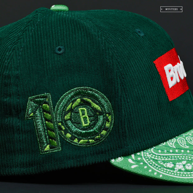 BROOKLYN NETS 10TH ANNIVERSARY GREEN PAISLEY NEW ERA HAT
