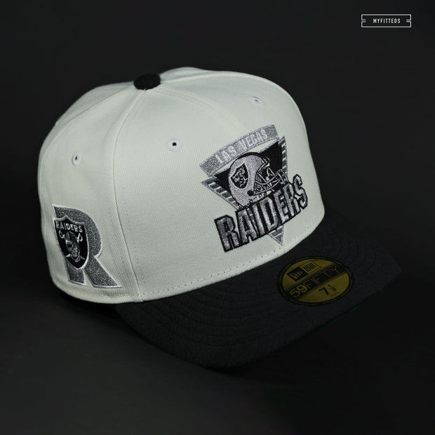 LAS VEGAS RAIDERS '90'S HELMET LOGO OFF WHITE NEW ERA FITTED CAP