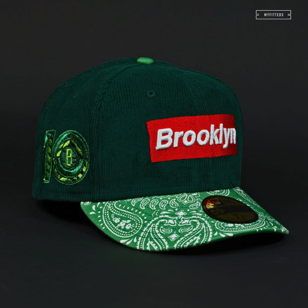 BROOKLYN NETS 10TH ANNIVERSARY GREEN PAISLEY NEW ERA HAT