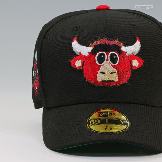 CHICAGO BULLS BENNY THE BULL MASCOT SILHOUETTE NEW ERA FITTED CAP