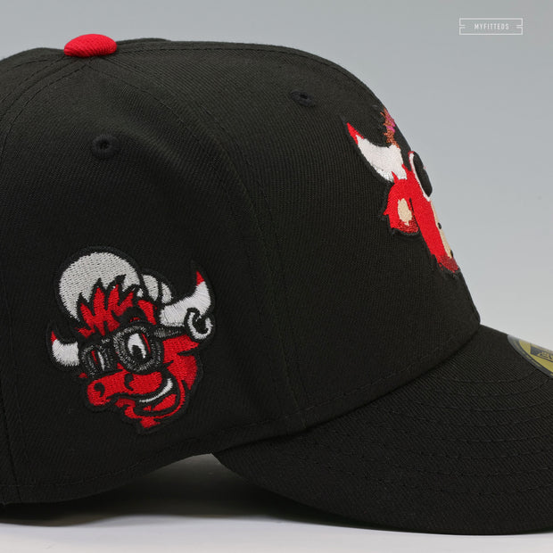 CHICAGO BULLS BENNY THE BULL MASCOT SILHOUETTE NEW ERA FITTED CAP