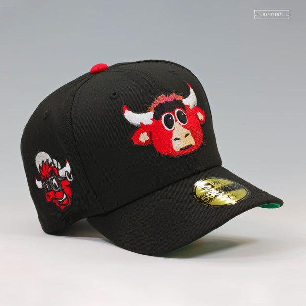 CHICAGO BULLS BENNY THE BULL MASCOT SILHOUETTE NEW ERA FITTED CAP
