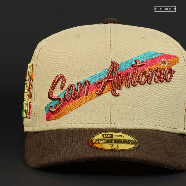 SAN ANTONIO SPURS GO SPURS GO! SHY PINK PAISLEY NEW ERA FITTED CAP