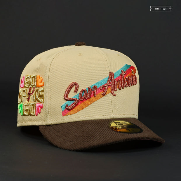 SAN ANTONIO SPURS GO SPURS GO! SHY PINK PAISLEY NEW ERA FITTED CAP