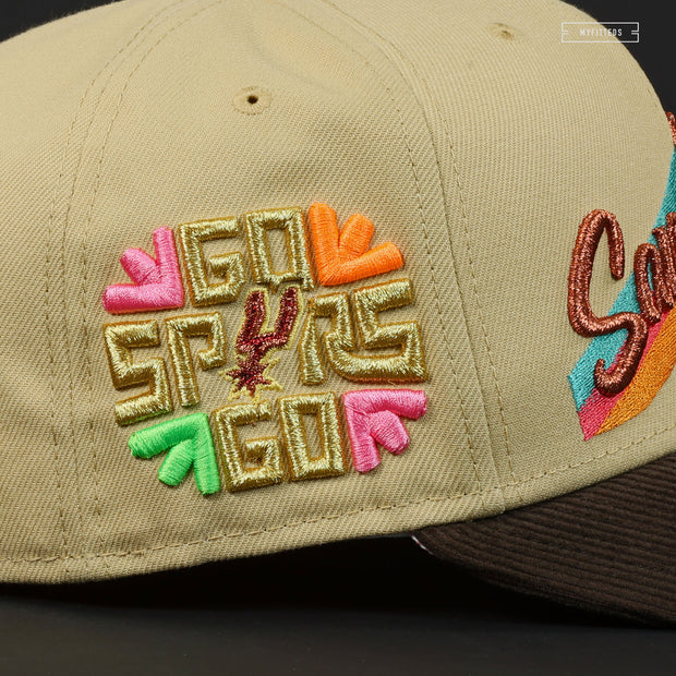 SAN ANTONIO SPURS GO SPURS GO! SHY PINK PAISLEY NEW ERA FITTED CAP