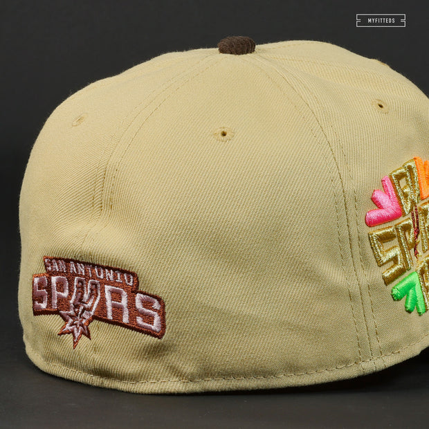 SAN ANTONIO SPURS GO SPURS GO! SHY PINK PAISLEY NEW ERA FITTED CAP