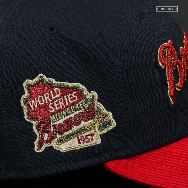 ATLANTA BRAVES X MILWAUKEE BRAVES 1957 WORLD SERIES NEW ERA FITTED CAP