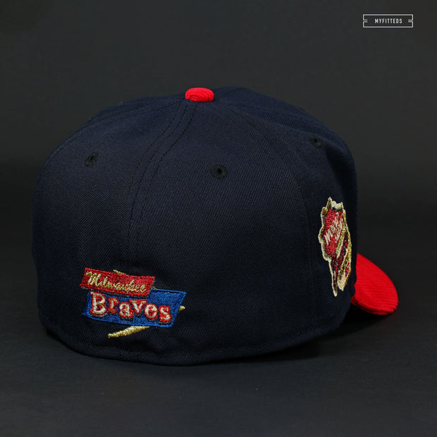 ATLANTA BRAVES X MILWAUKEE BRAVES 1957 WORLD SERIES NEW ERA FITTED CAP