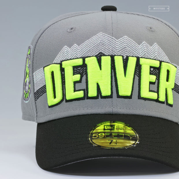 DENVER NUGGETS CITY SERIES AIR MAX 95 NEON YELLOW INSPIRED NEW ERA FITTED CAP