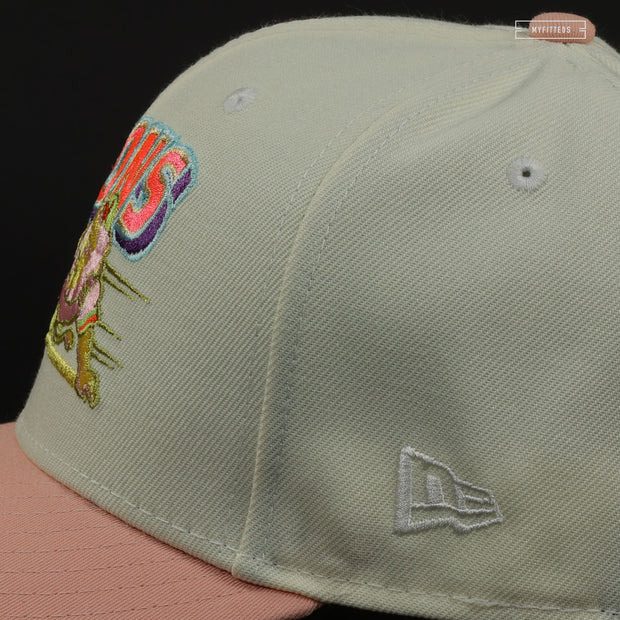 BUFFALO BISONS RICK AND MORTY WUBBA LUBBA DUB DUB OFF WHITE / BLUSH NEW ERA FITTED CAP