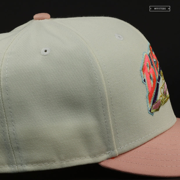 BUFFALO BISONS RICK AND MORTY WUBBA LUBBA DUB DUB OFF WHITE / BLUSH NEW ERA FITTED CAP