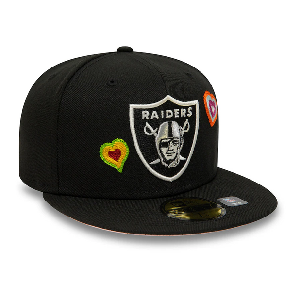 LAS VEGAS RAIDERS "CHAIN STITCH HEART" NEW ERA FITTED CAP