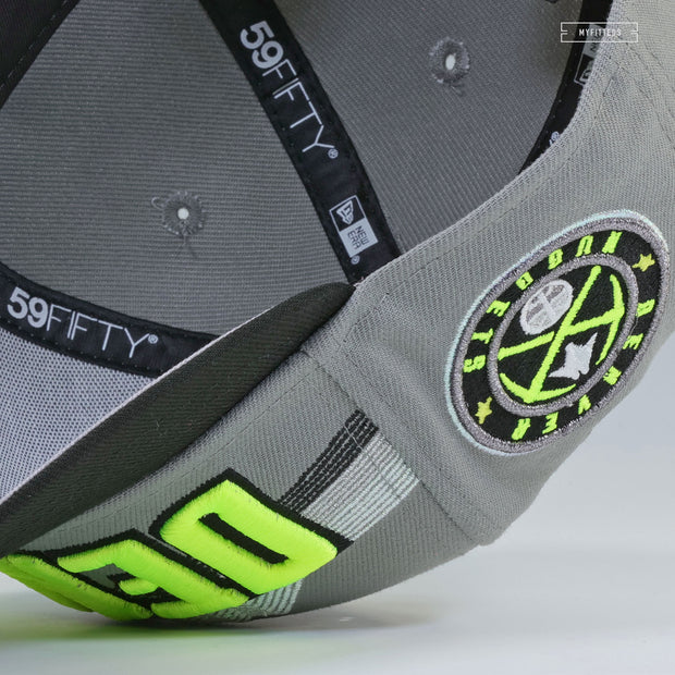 DENVER NUGGETS CITY SERIES AIR MAX 95 NEON YELLOW INSPIRED NEW ERA FITTED CAP