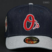 BALTIMORE ORIOLES CAMDEN YARDS 25TH ANNIVERSARY DENIM DUNK SB NEW ERA FITTED CAP