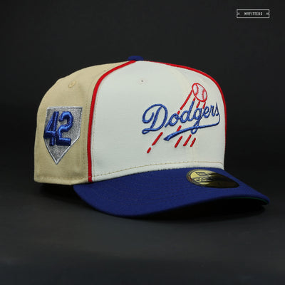 BROOKLYN DODGERS 42 JACKIE ROBINSON OFF WHITE NEW ERA FITTED CAP