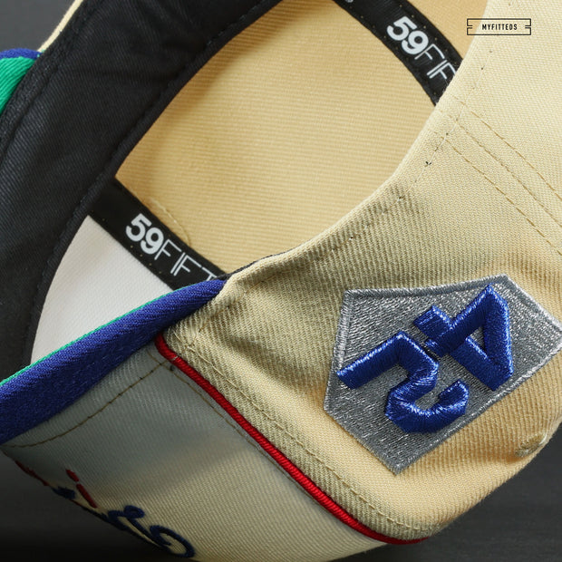 BROOKLYN DODGERS 42 JACKIE ROBINSON OFF WHITE NEW ERA FITTED CAP