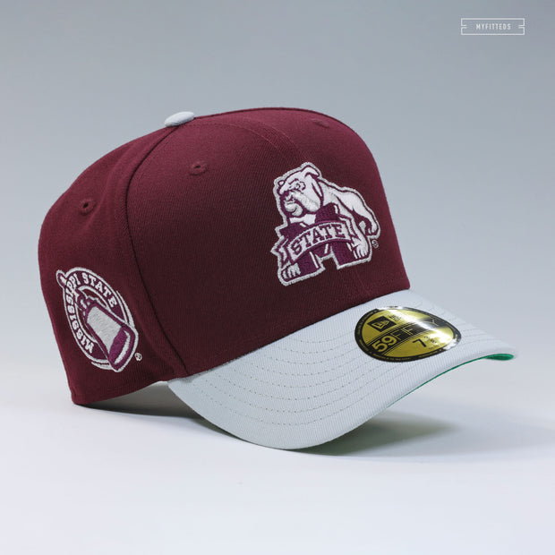 MISSISSIPPI STATE BULLDOGS INTENSE MAROON SNOWY OWL NEW ERA FITTED CAP